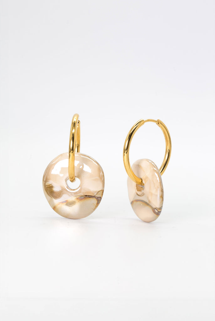 Finola Beige Hoops - caliorjewelry