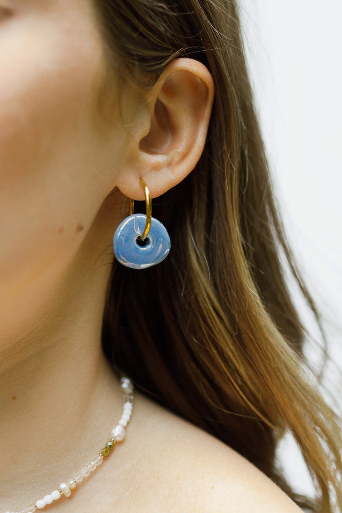 Finola Blue Hoops - caliorjewelry