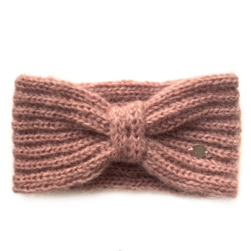 Handgestriktes Stirnband aus Alpaka Wolle in  Rosa