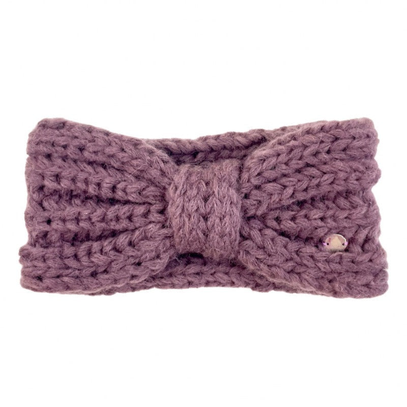 Handgestricktes Stirnband aus Alpaka Wolle in lila