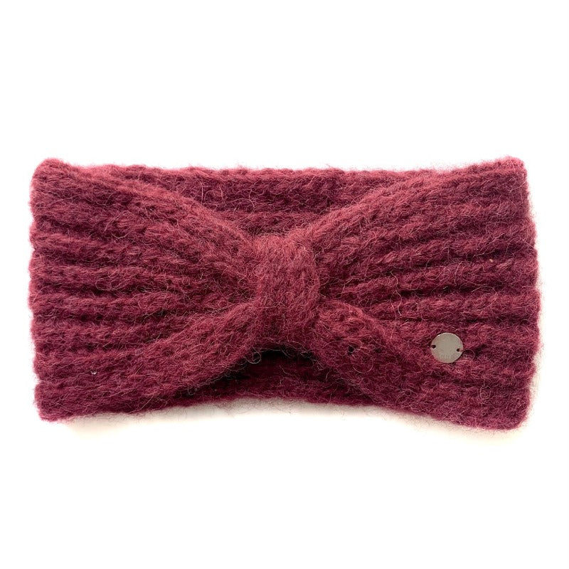 Handgestricktes Stirnband aus Alpaka Wolle in Rot